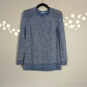 J.McLaughlin Textured Marled Crewneck Sweater S Italian Yarn Split Hem Pullover